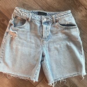 Revolve House of Harlow 1960 Distressed Light Blue Denim Shorts